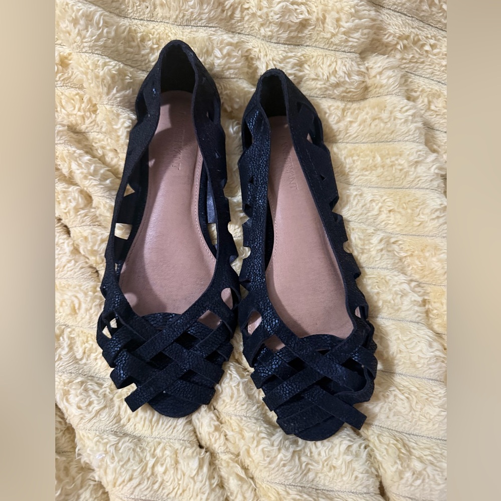 Lane Bryant Black Braided Cutout Flats
